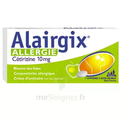 Alairgix Allergie Cetirizine 10 Mg Comprimés à Sucer Séc Plq/7 à Saint-Chef